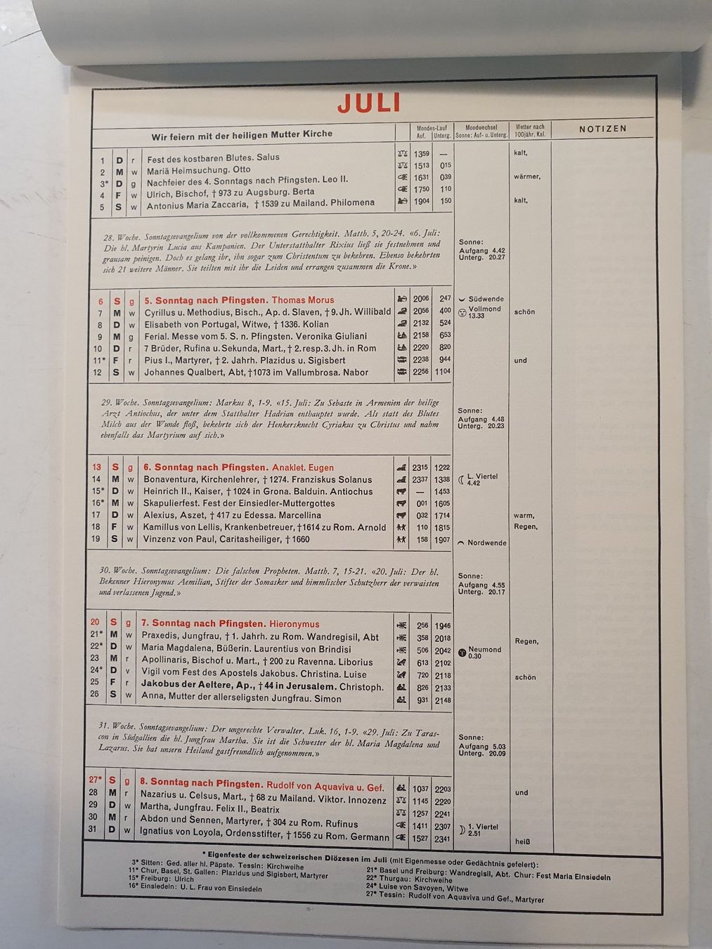 Calendari: Caritas Kalender 1952 – Usato da Zürich venduto da loosebone 2