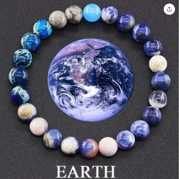 Bracciali & Braccialetti: Planeten Armband "Erde", elastisch, neu + originalverpackt – Nuovo e nell'imballaggio originale da Gossau/ZH venduto da amazonas66 3