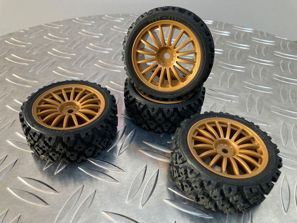 Tamiya Subaru Impreza Räder mit Rally Block Reifen 26mm 1:10 | Kaufen ...