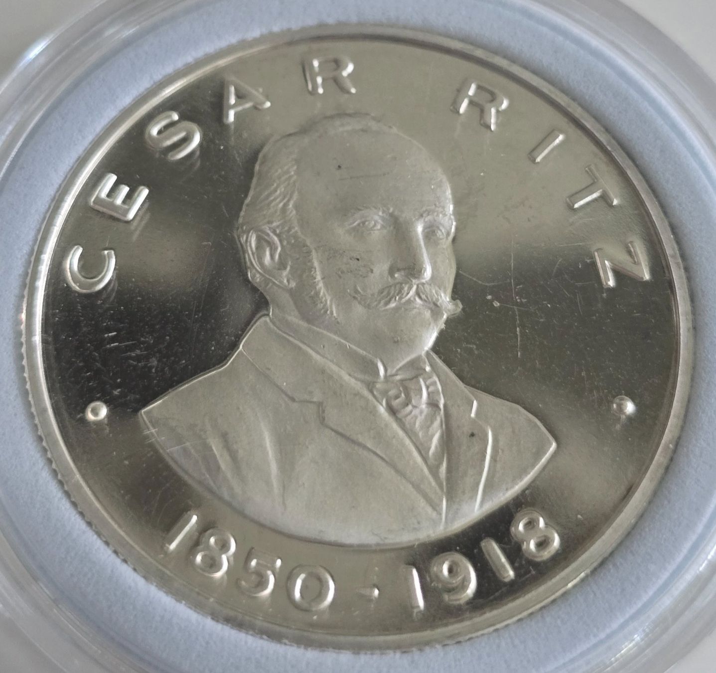 Medaglie: Limitierte Silbermedaille Cesar Ritz 1850-1918. – Usato da Duebendorf venduto da Dguguseli