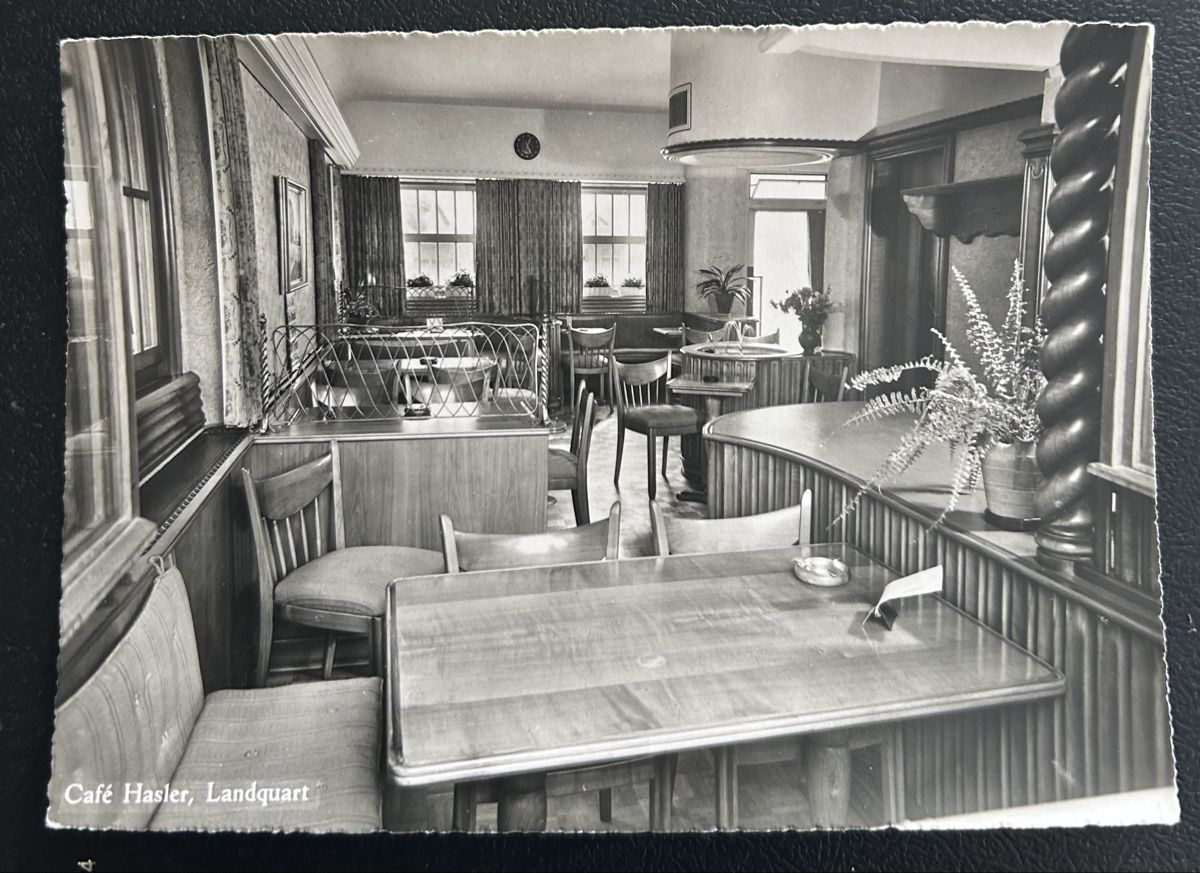 Cartoline postali: Landquart Café Hasler  – Usato da Horw venduto da Tellbub
