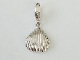 Silber 925 Charm Anhänger Muschel, naturverbunden - Neu