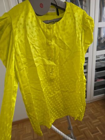 Blouse Jaune Pieszak 100% Soie -  Taille 34