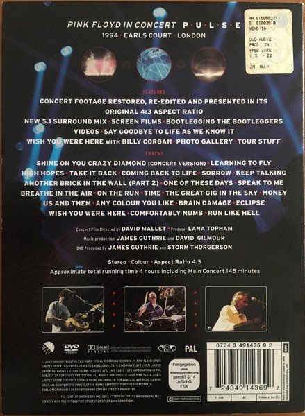 Tutti i DVDs: Pink Floyd – Pulse – Usato da Brittnau venduto da Zibu 1