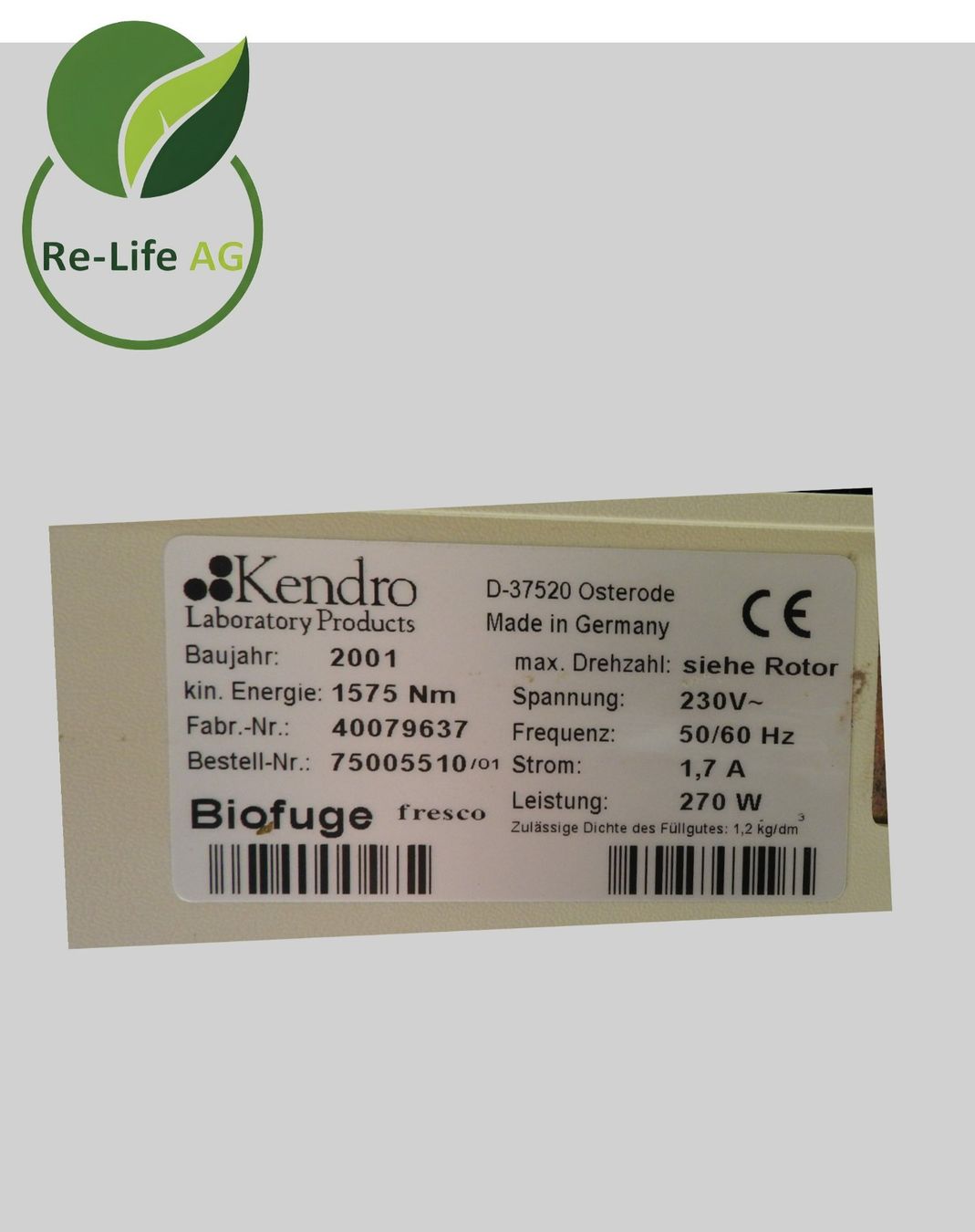 Tutte le macchine: Heraeus Biofuge fresco – Usato da Reinach BL venduto da Re-LifeAG_Labor 8