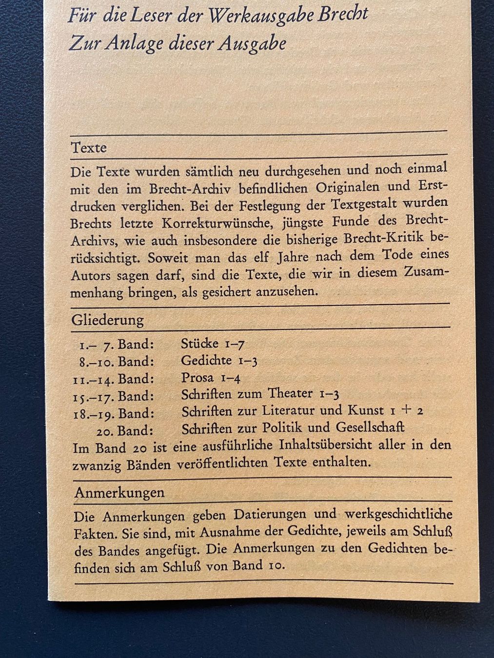 Libri: Werkausgabe Bertold Brecht  Suhrkamp Verlag, 1968 – Usato da deitingen venduto da popcorn02 4