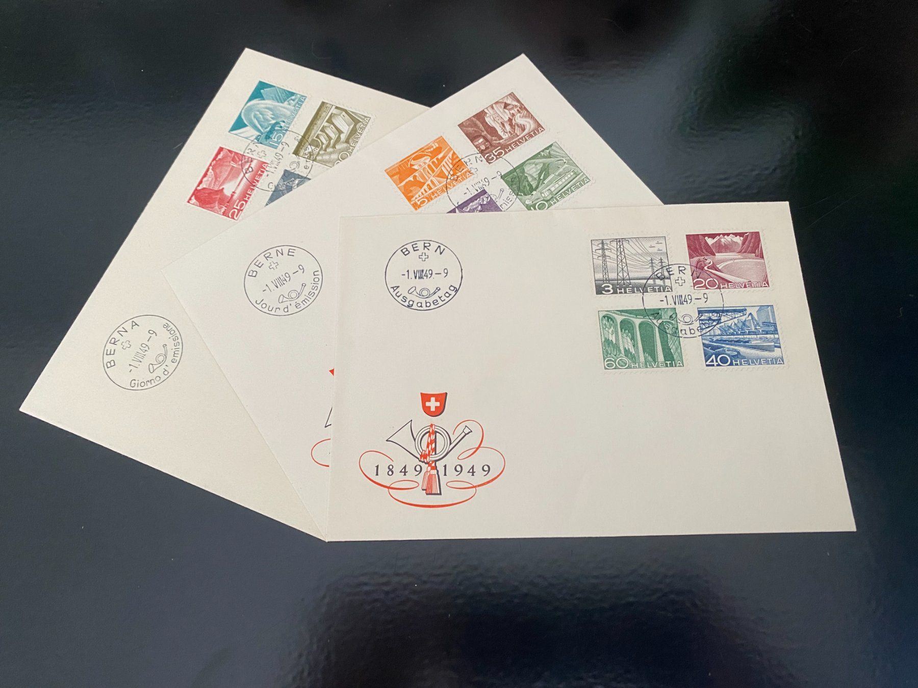 Alle Briefmarken: 1949 / Technik und Landschaft / FDC ohne Adresse! – Gebraucht aus Grand-Lancy von Dany1973