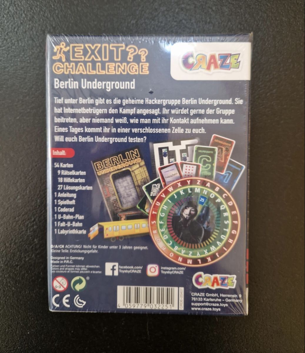 Giochi: Exit Challenge: Berlin Underground - Neu – Nuovo e nell'imballaggio originale da Hittnau venduto da Katzenherz 1