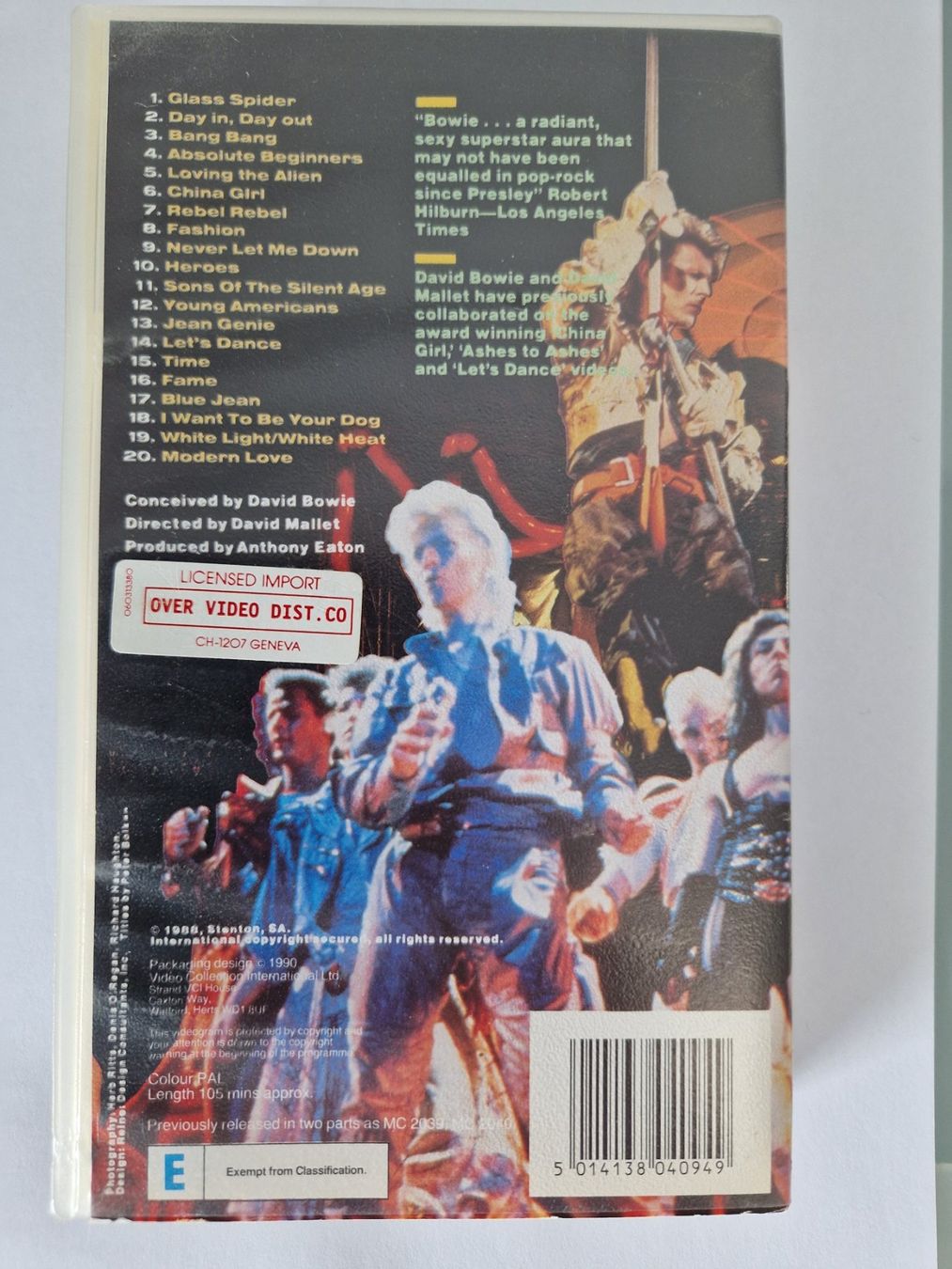 Tutti i VHS: VHS David Bowie Gloss spider – Usato da La Croix (Lutry) venduto da Lecollectioneur 1