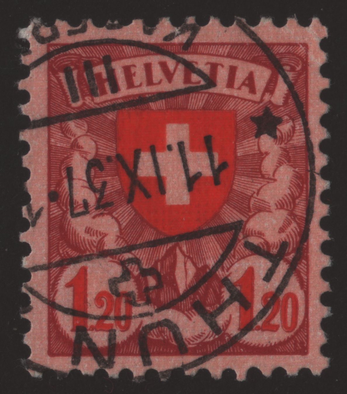 Alle Briefmarken: THUN   -   11.IX.37 – Gebraucht aus Kleindöttingen von Laufzeit 1