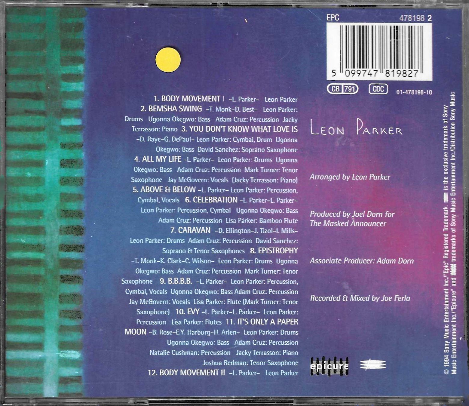 CD: Leon Parker - Above & Below – Usato da Savagnier venduto da Ne2065 1