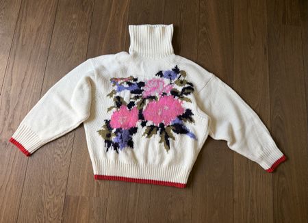 Rollkragenpullover forte_forte Blumenmuster Grösse II (M)