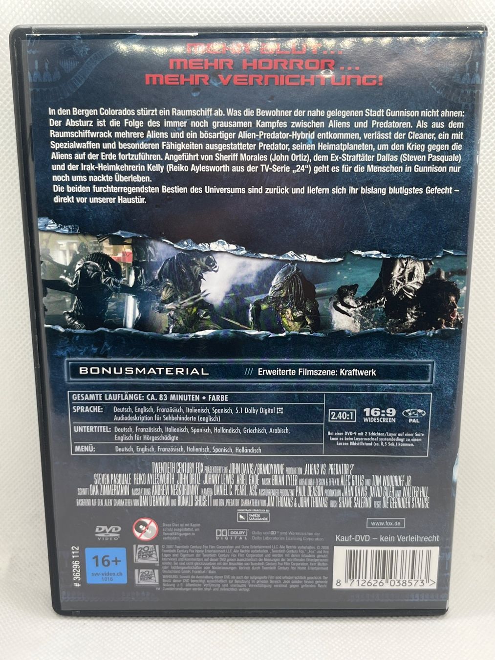 Alle DVDs: Aliens vs. Predator 2 - DVD – Gebraucht aus Hinterkappelen von Kim1992 1