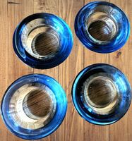 💙🕯️4x Deko Glas Teelichthalter Blau Windlicht Set 💙💫