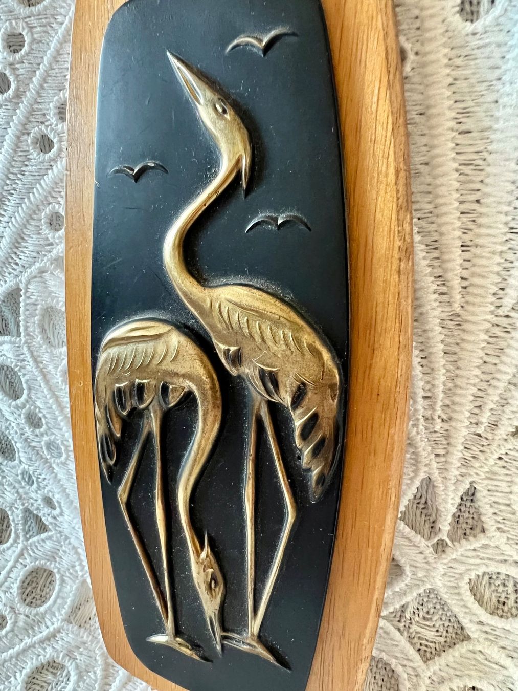 Skulpturen & Statuen: Basrelief mit Reihern Messing Holz – Gebraucht aus Frenkendorf von Only1 3