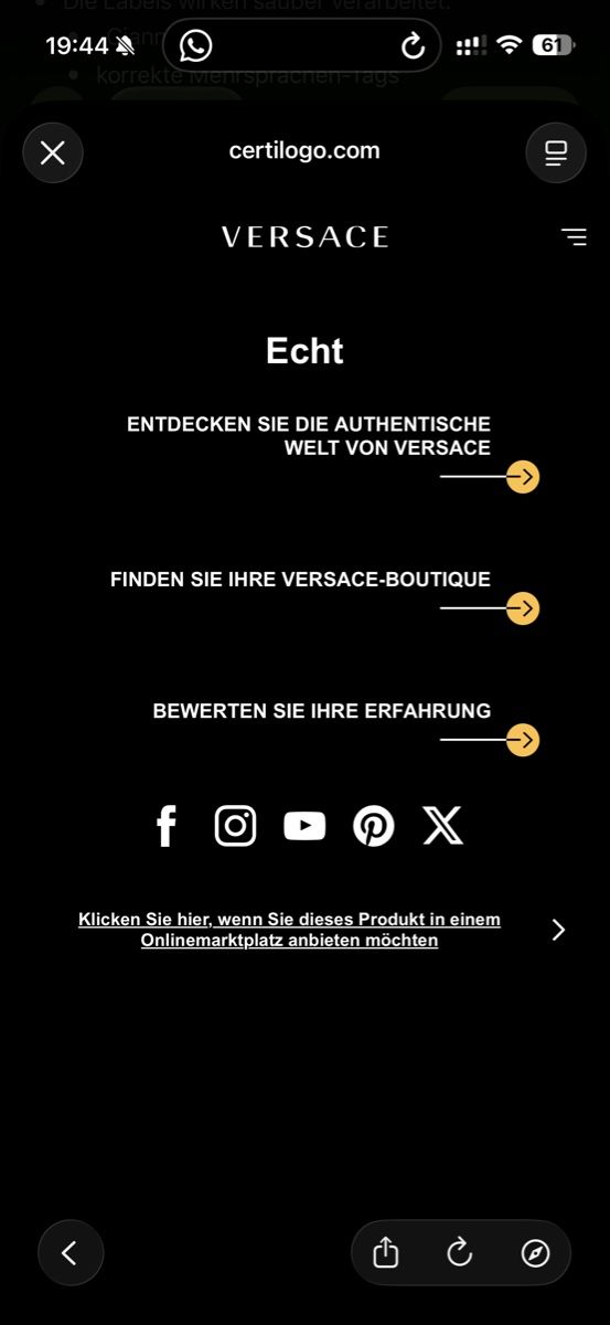 Versace Camicie: Versace Hemd, Grösse 48, selten getragen, Original – Usato da Rotkreuz venduto da perlengott 9