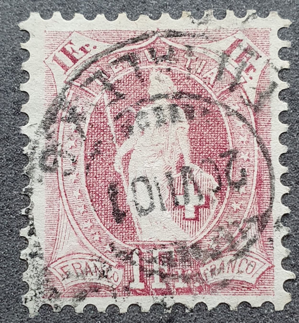 Tutti i francobolli: Stehende Helvetia 71E Kat. 460.- – Usato da Balgach venduto da SIMEON27