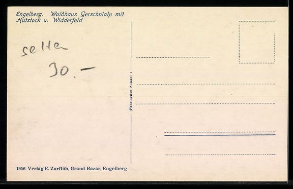 Ansichtskarten: Engelberg, Waldhaus Gerschnialp mit Huts – Gebraucht aus Berlin von bartko-reher 1