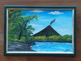 Aquarell mit Vulcan von William Montero (Costa Rica) 2006