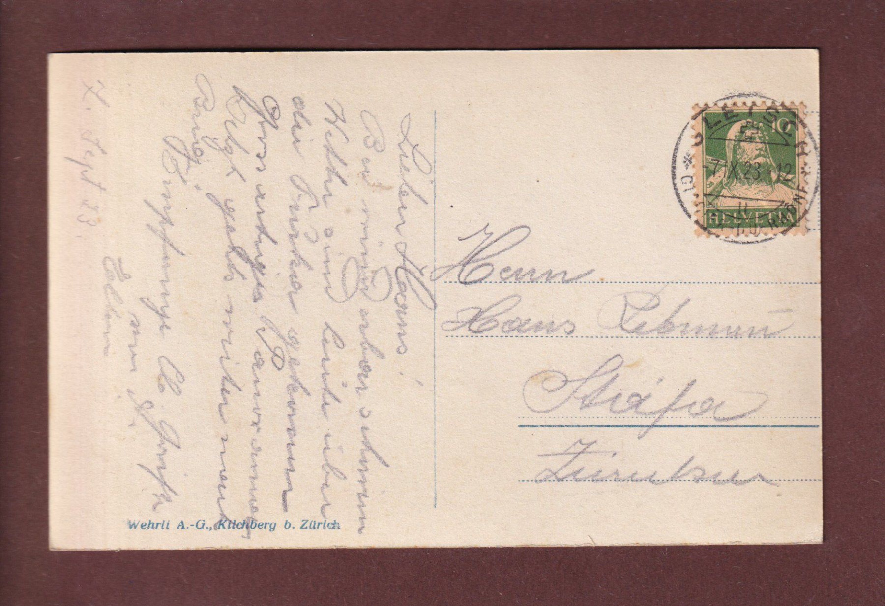 Cartoline postali: RHONEGLETSCHER - Hotel Belvédère - 1923 – Usato da Pully venduto da nicecards 1