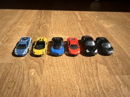 6x Modellautos: Lamborghini, Bugatti, Porsche, Au