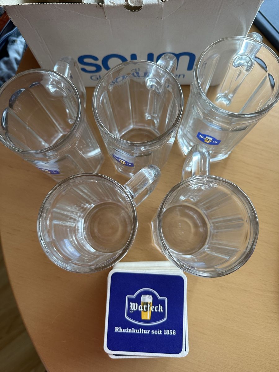 Warteck Bicchieri: 5 Biergläser Warteck Bierdeckel – Usato da Gelterkinden venduto da pebege 3