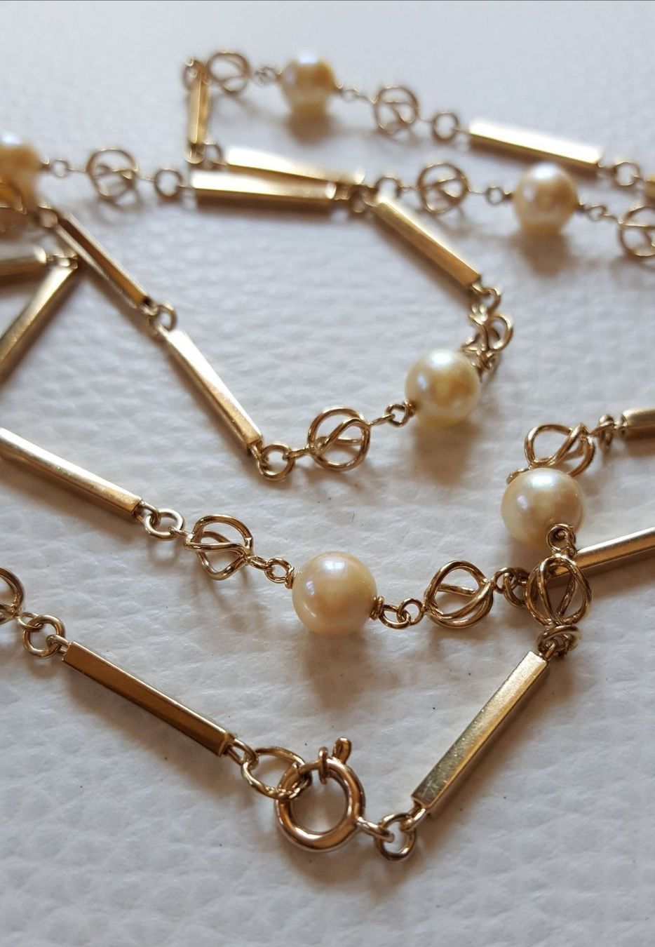 Catenine: Massiv Gold Kette mit Perlen – Usato da Wald ZH venduto da Dasilver 5