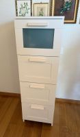 Schubladenschrank - Kommode weiss (Milchglas)