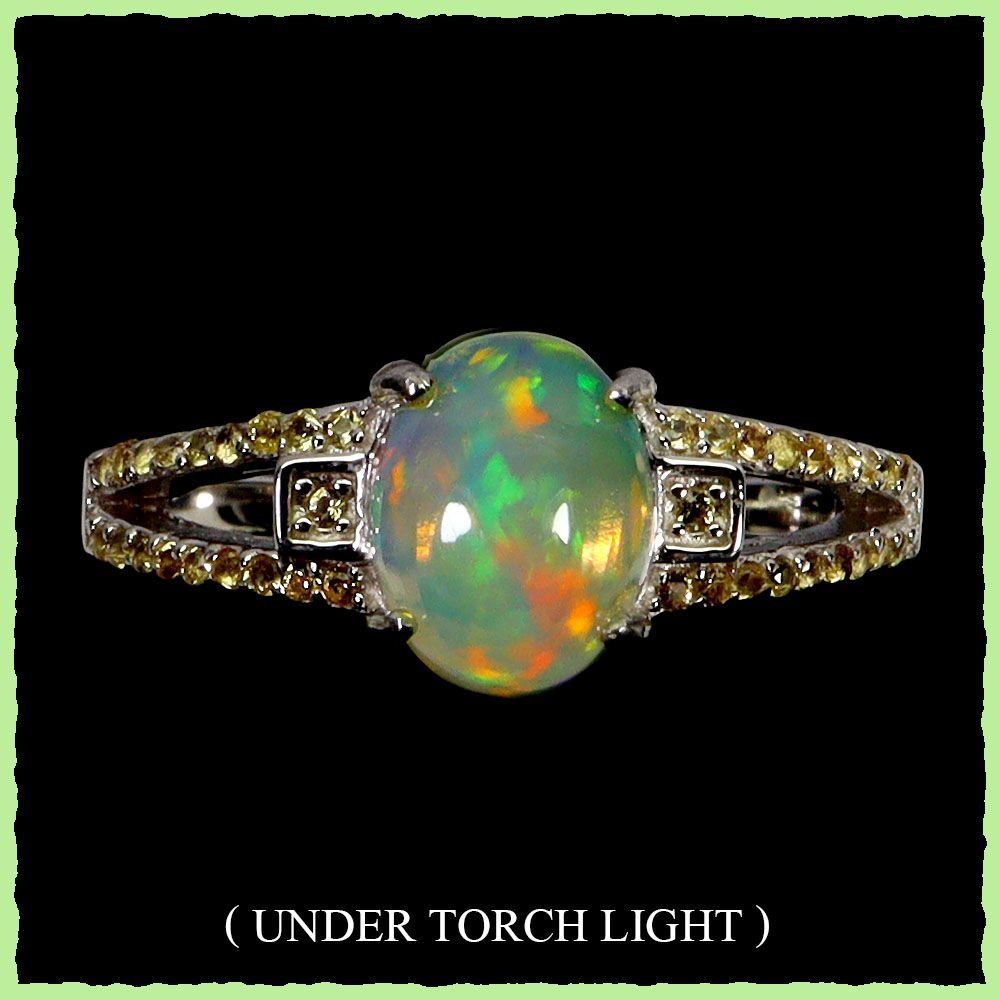 Anelli: ♛ Opal / gelbe Saphire 925 Silberring – Nuovo e nell'imballaggio originale da Oberglatt ZH venduto da Hot-Spot