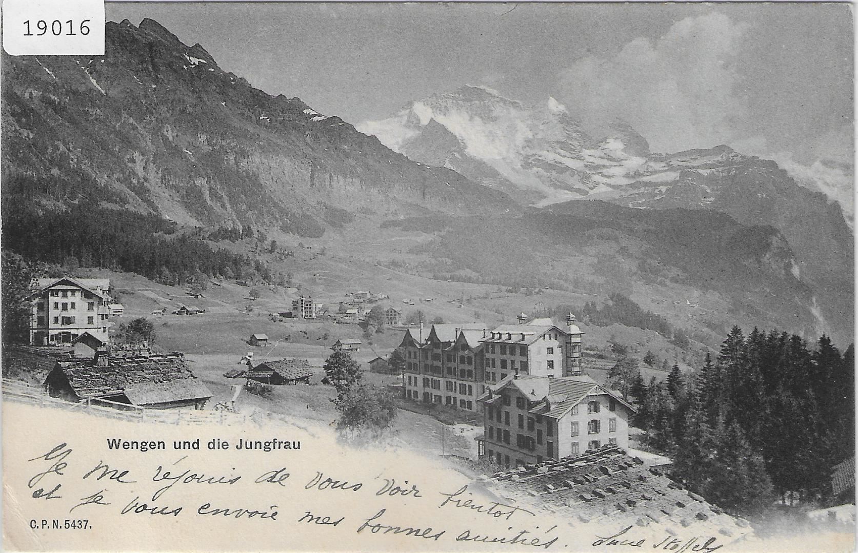 Ansichtskarten: Wengen - Dorfpartie – Antik aus Ettingen von Kartenplanet