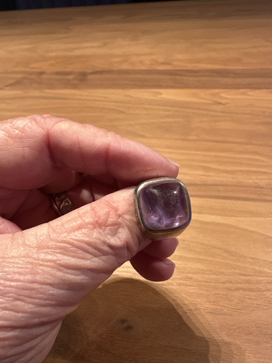 Anelli: Silber-Ring mit lila Stein, Vintage-Look! – Usato da St. Gallen venduto da schneestern1111 4