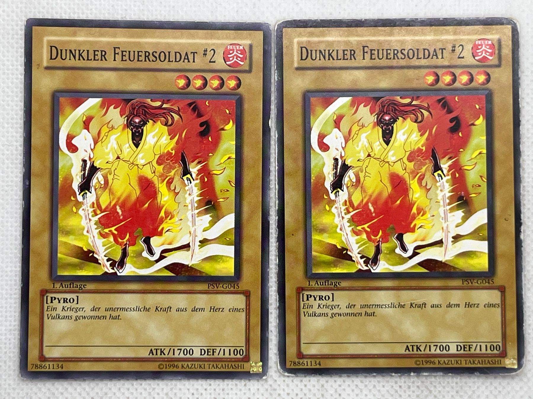 Yugioh Sammelbilder & Trading cards: 2x Dunkler Feuersoldat #2 PSV-G045 1. Auflage – Gebraucht aus Hinterkappelen von Kim1992