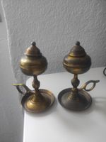 2 Anciennes lampes à huile en laiton