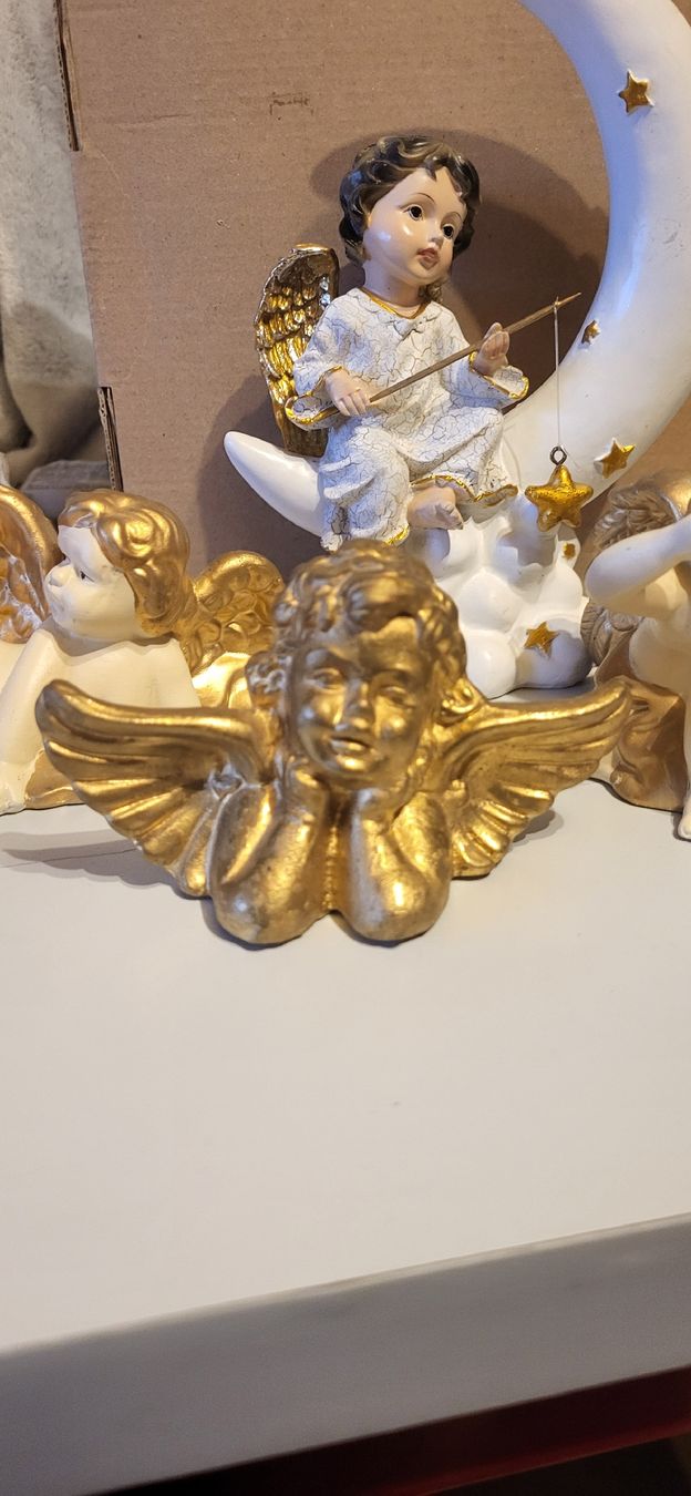 Statuette: Engelsammlung mit Goldfarben 4 Engel – Usato da Schweizersholz venduto da fuchs06 4