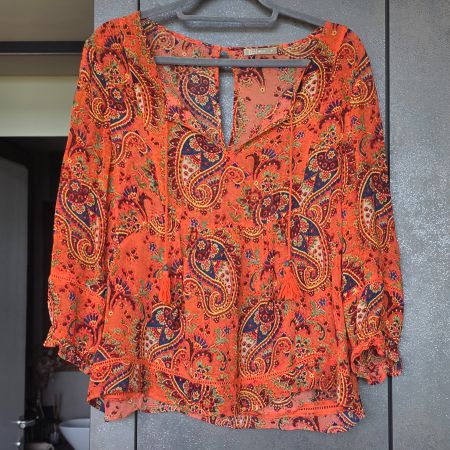 🐸 NILE PAYSLEY BLUSE S 100% VISKOSE