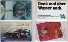 4 ungebrauchte deutsche Telefonkarten aus der S Serie