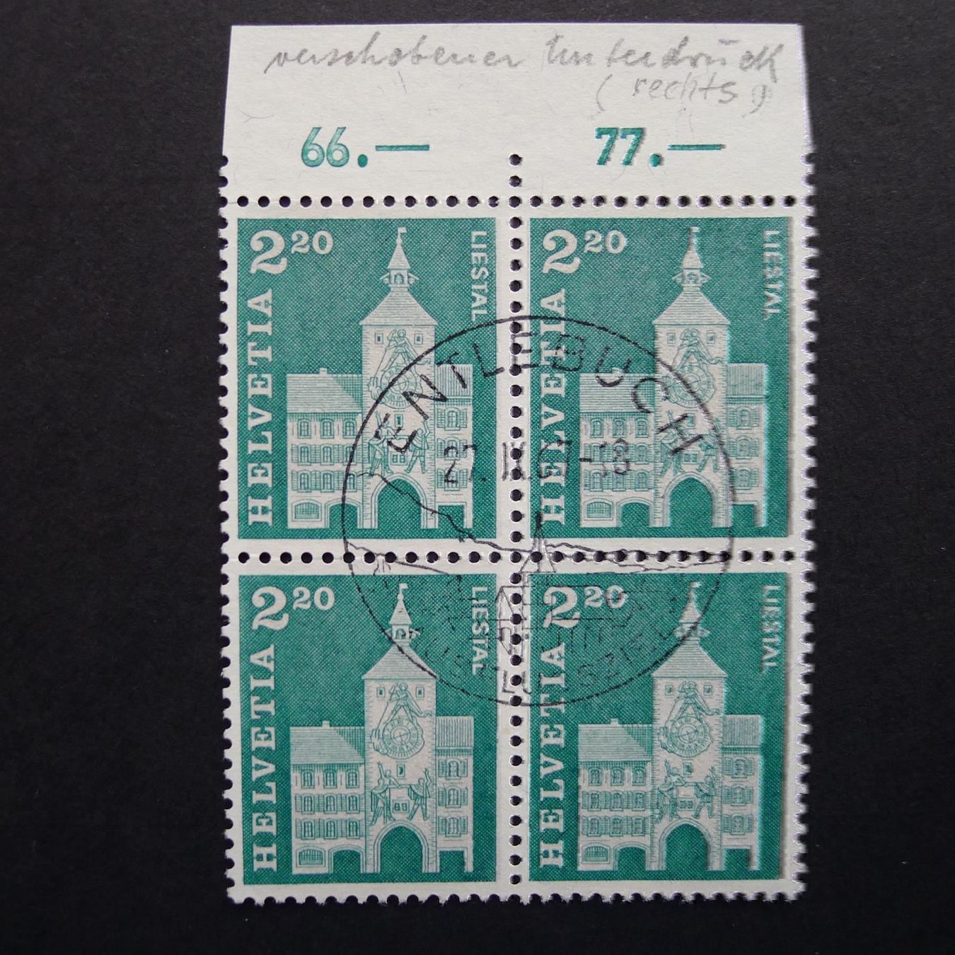 Tutti i francobolli: 1964 Nr.425.1.09 im 4er Block ENTLEBUCH – Usato da Dagmersellen venduto da wyss1982