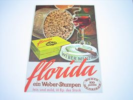 Florida Weber Stumpen Menziken altes Werbeblatt
