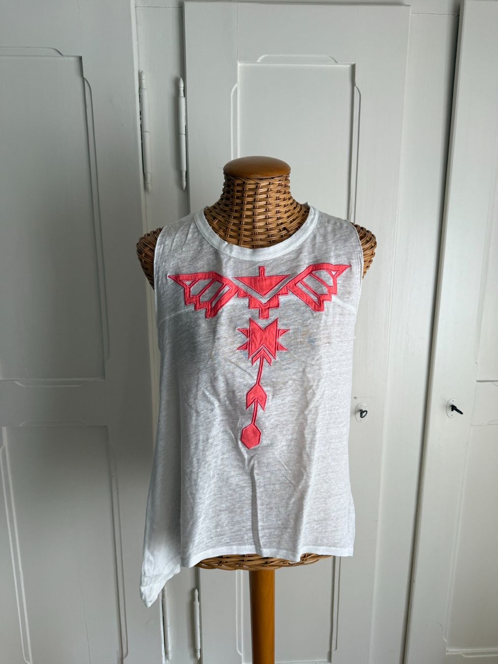 Zara Top: ZARA - Aztec Leinen Top weiss M – Usato da Zürich venduto da Diazaio