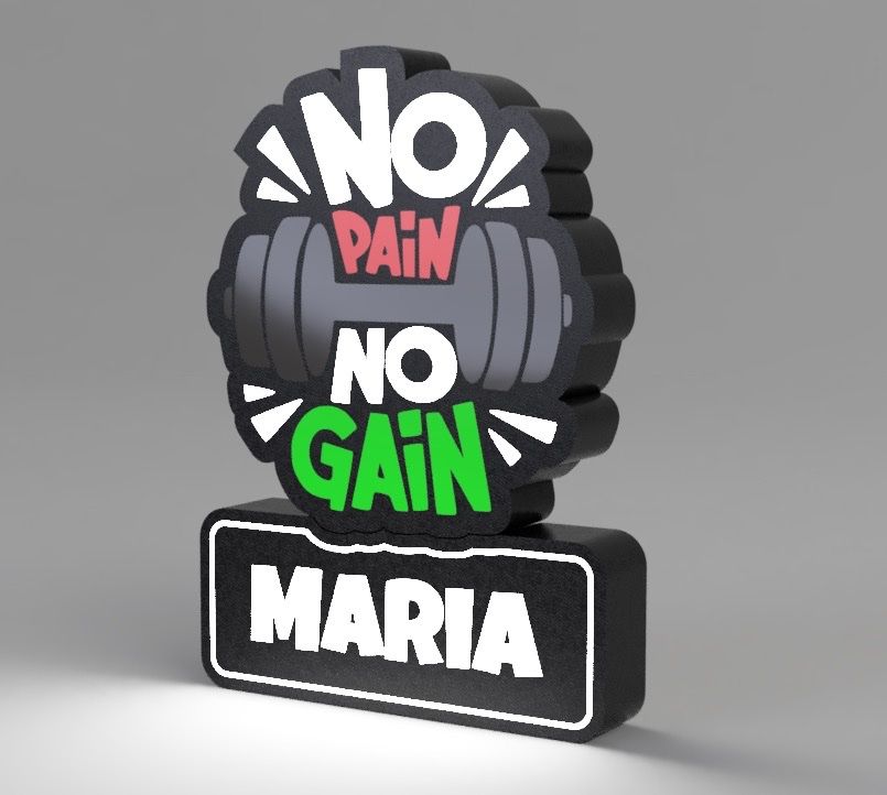 Lampade: No pain no gain Light Lightbox LED Customizable Name – Nuovo (secondo la descrizione) da Vicques venduto da PAMB3D 1
