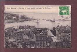 GENEVE - La rade depuis les tours de St. Pierre - 1913