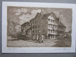 ZÜRICH  RADIERUNG  handsigniert