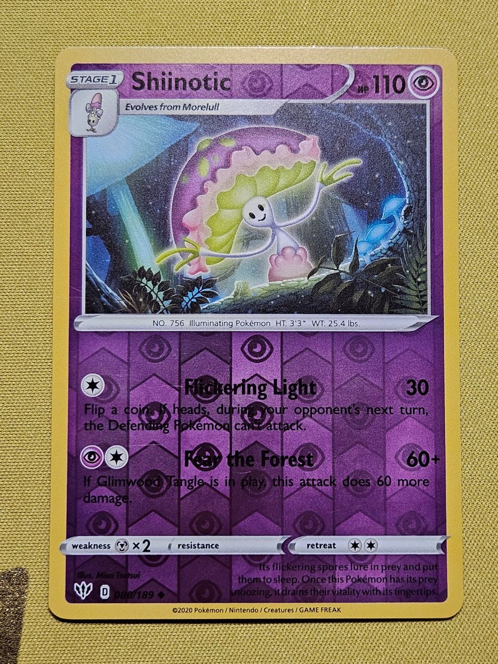 Pokémon Carte collezionabili: Darkness Ablaze - Shiinotic 080/189 EN – Usato da Bellinzona venduto da Pokemarco