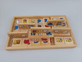 Holz-Domino mit Tiersujets