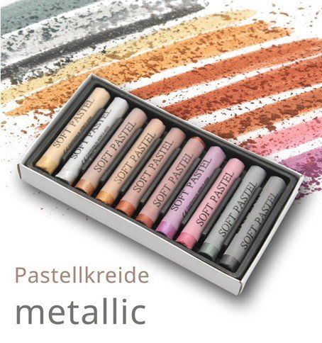Bleistifte, Farbstifte & Kreide: Soft-Pastell Kreide Metallic 10 Farben – Neu (gemäss Beschreibung) aus Escholzmatt von crazyteam