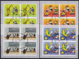 2004, Pro JUVE: 373A-376: Viererblöcke mit Ersttags-Stempel.