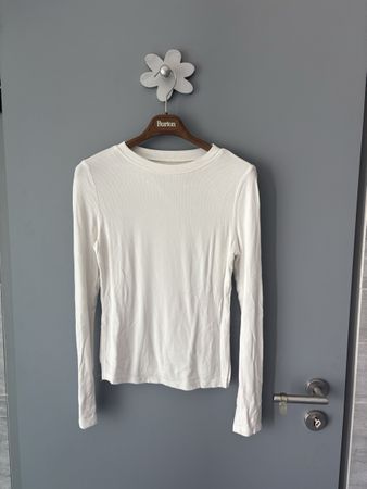 T-shirt manches longues blanc taille S 