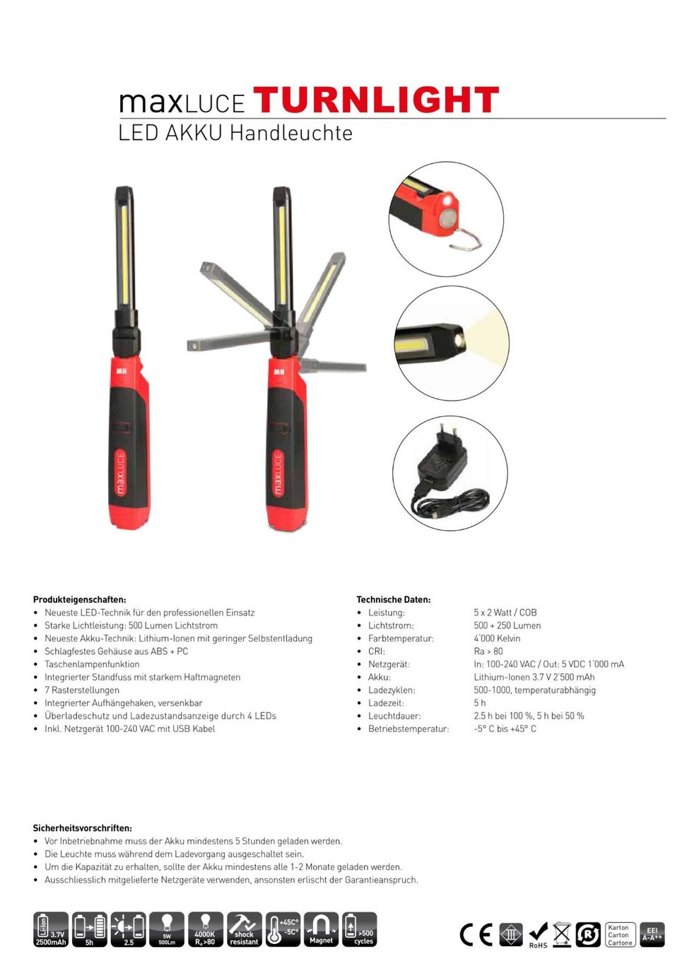 Lampen: LED Akku - Profi - Handlampe - Werkstattleuchte - Turnlight – Neu und originalverpackt aus Ulisbach von Lexy18 2