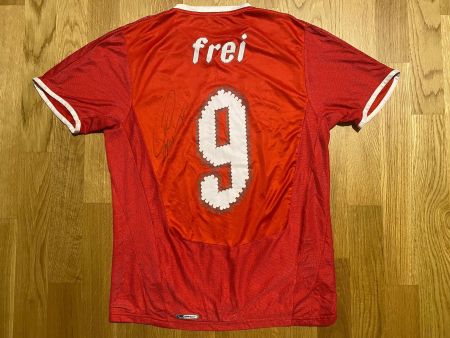 SCHWEIZ NATI # 9 FREI TRIKOT SIGNIERT MAILLOT SUISSE 2008 S