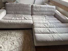 Ecksofa Cordstoff hellgrau  gebraucht